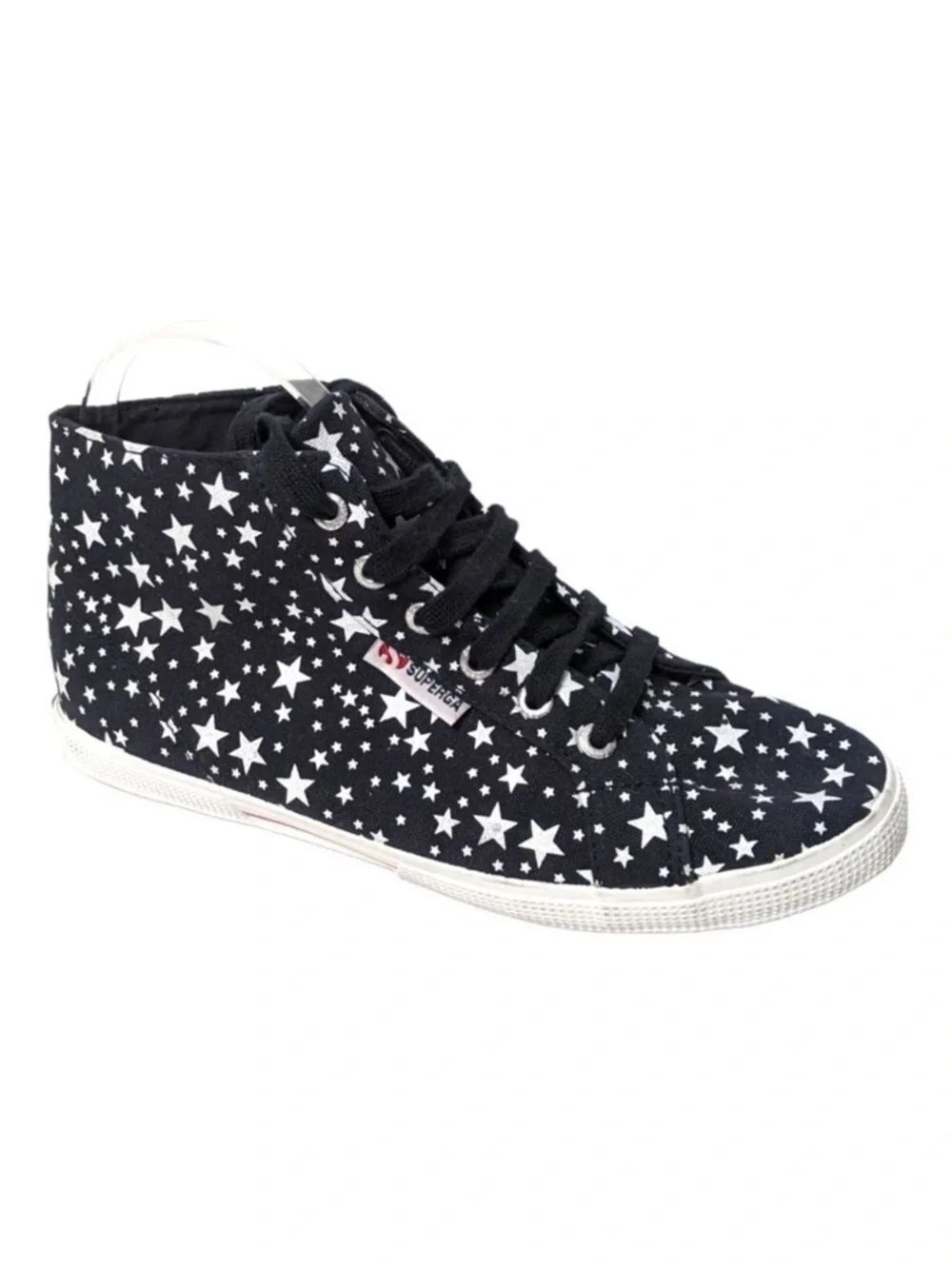 SUPERGA Navy Star Print High Top Sneakers 8